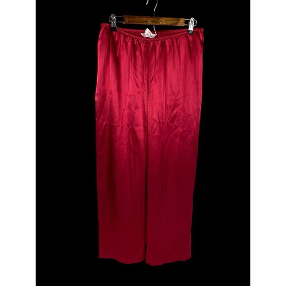 Gilligan & O'Malley Pajama Set PJs Red Satin Top & Pants Womens M Quiet Luxury - Picture 7 of 12